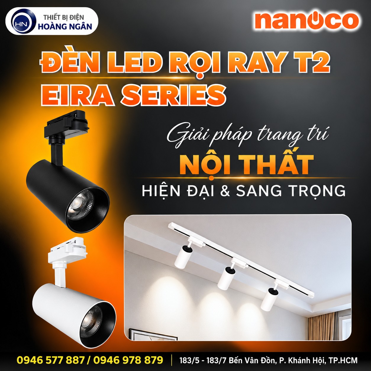 Ứng dụng đèn rọi ray Nanoco Eira Series trong không gian nội thất