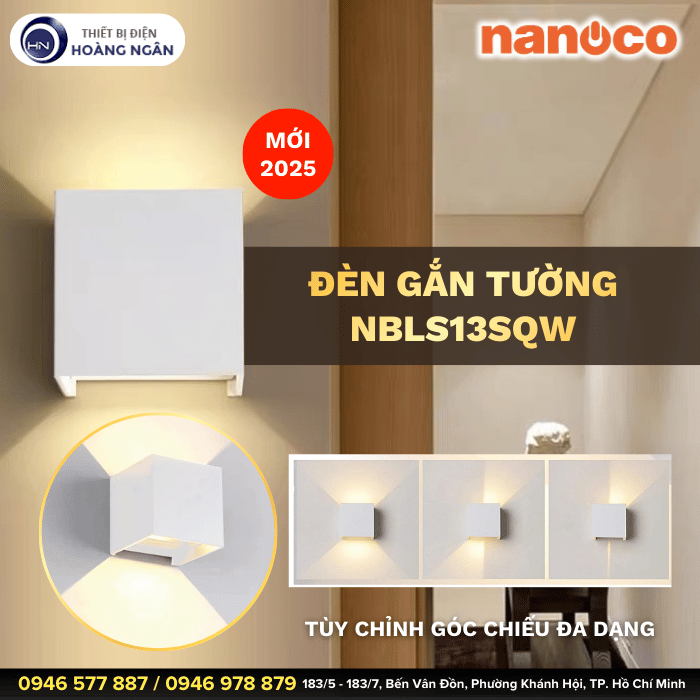 4 mẫu đèn gắn tường trang trí Nanoco mới nhất 2025, đáng tham khảo