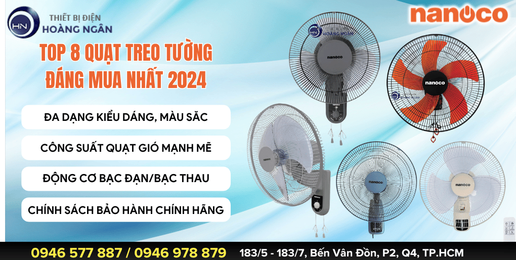 8 mẫu quạt treo tường Nanoco đáng mua nhất năm 2024