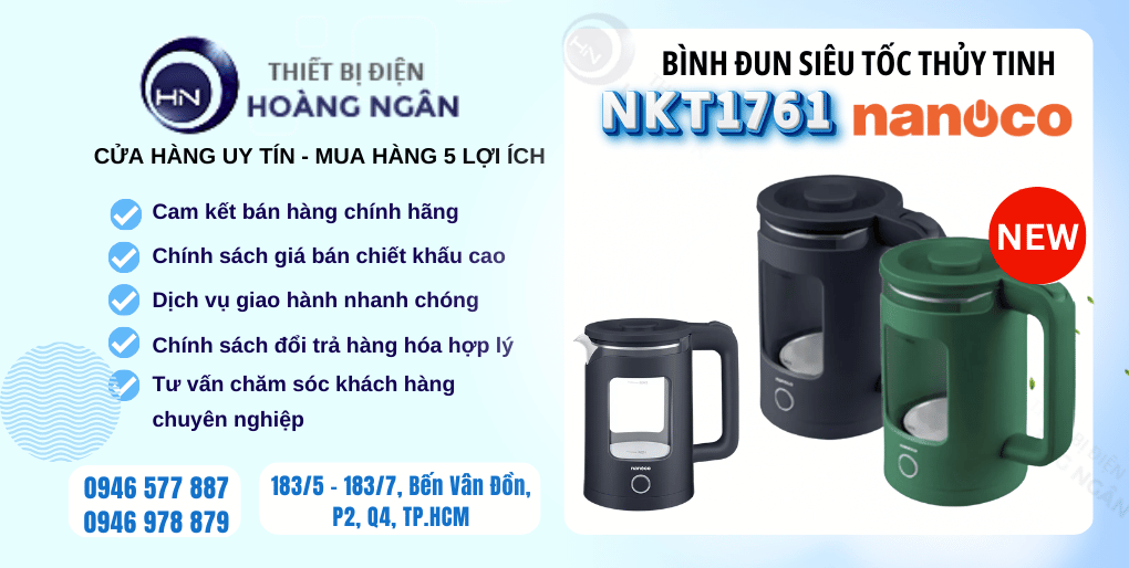 Ấm Đun Siêu Tốc Thủy Tinh Nanoco