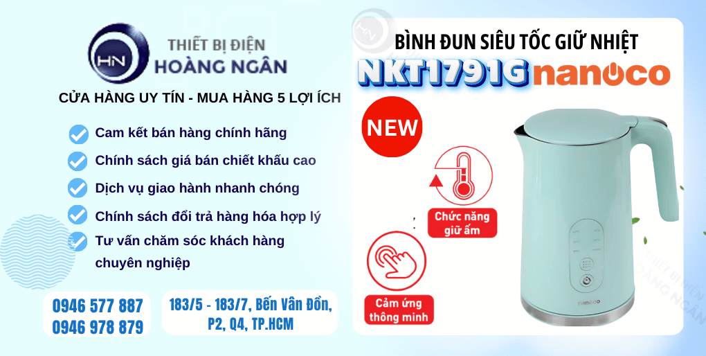 Ấm siêu tốc giữ nhiệt Nanoco NKT1791G