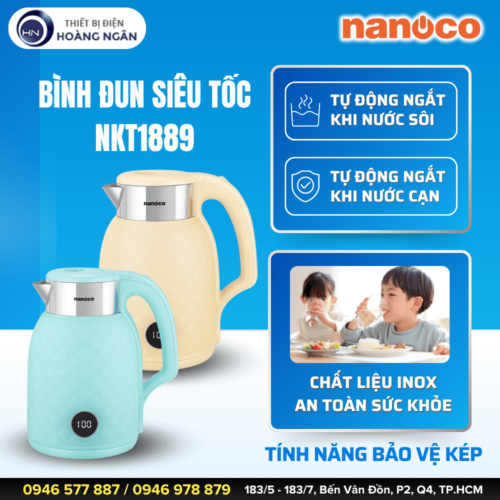 Ấm Siêu Tốc Nanoco NKT1889