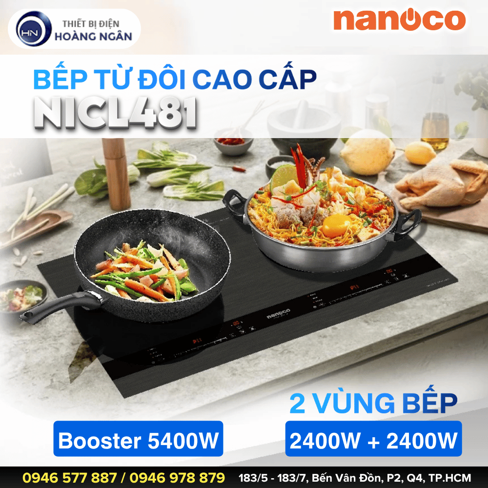 Bếp Điện Từ Đôi Nanoco NICL481