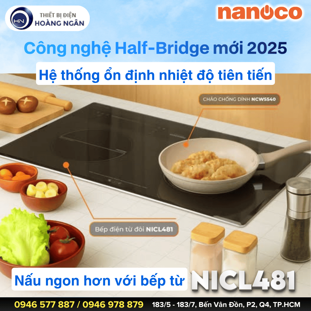 Bếp Điện Từ Đôi Nanoco NICL481