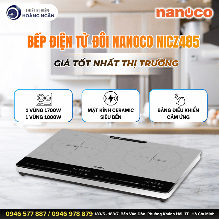 Bếp Điện Từ Đôi Nanoco NICZ485
