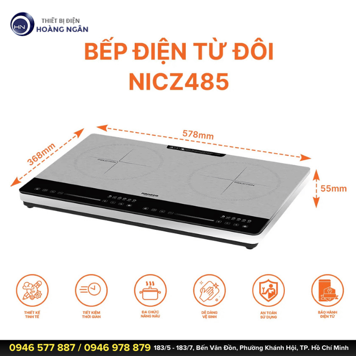 Bếp Điện Từ Đôi Nanoco NICZ485