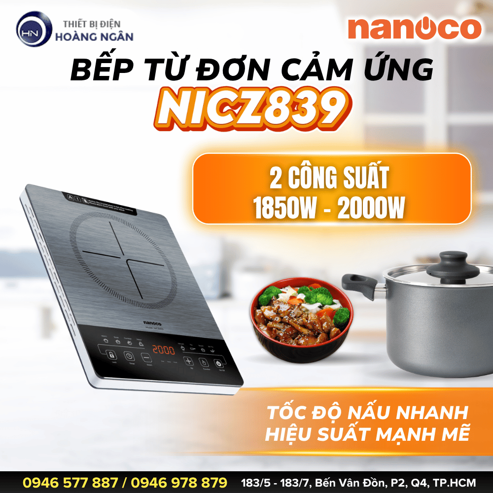 Bếp Điện Từ Đơn Nanoco NICZ839
