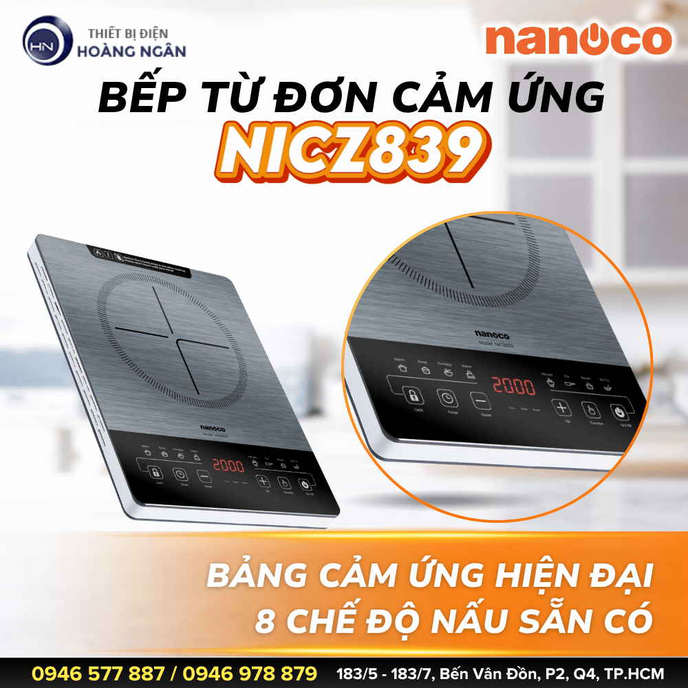 Bếp Điện Từ Đơn Nanoco NICZ839