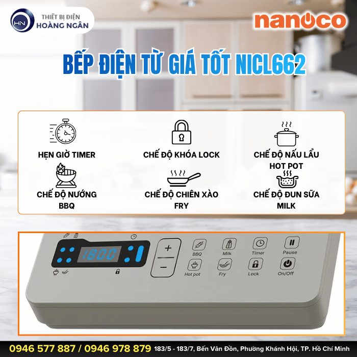 Bếp Điện Từ Nanoco NICL662