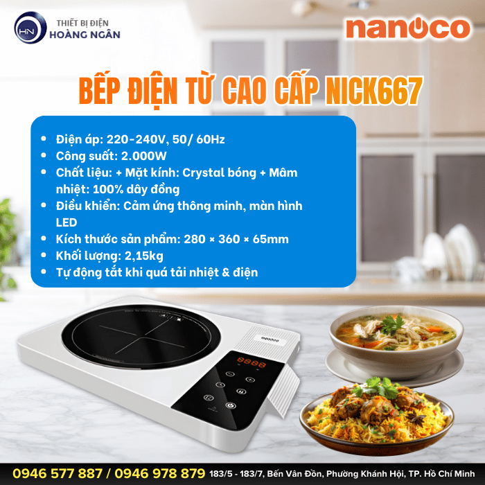 Bếp Điện Từ Nanoco NICK667