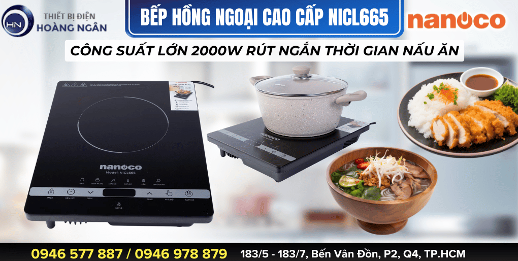 Bếp Hồng Ngoại Đơn Cao Cấp Nanoco NICL665 2000W