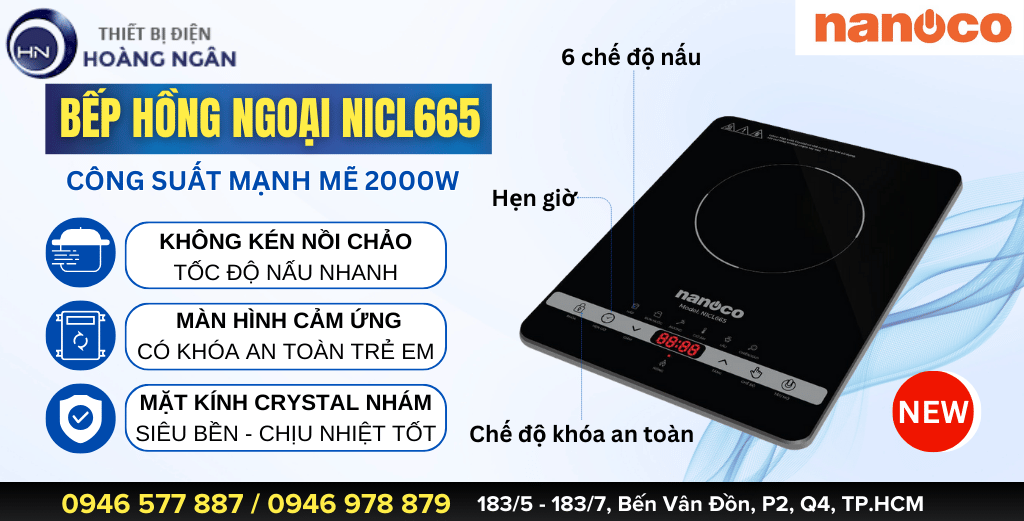 Bếp Hồng Ngoại Đơn Nanoco NICL665