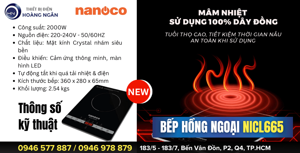 Bếp Hồng Ngoại Đơn NANOCO NICL665 