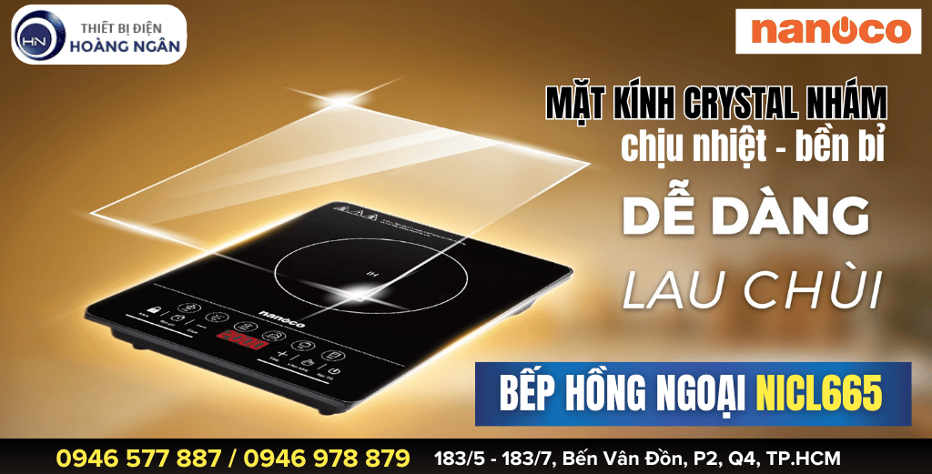 Bếp Hồng Ngoại Đơn Cao Cấp Nanoco NICL665 2000W