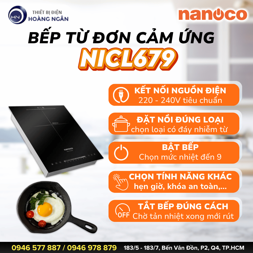 Bếp Từ Đơn Cảm Ứng Nanoco NICL679