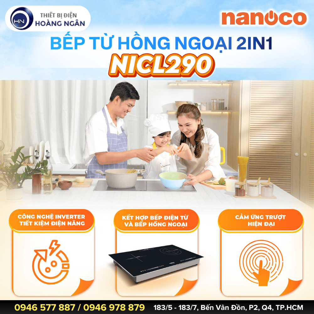 Bếp Từ Hồng Ngoại 2IN1 Nanoco NICL290
