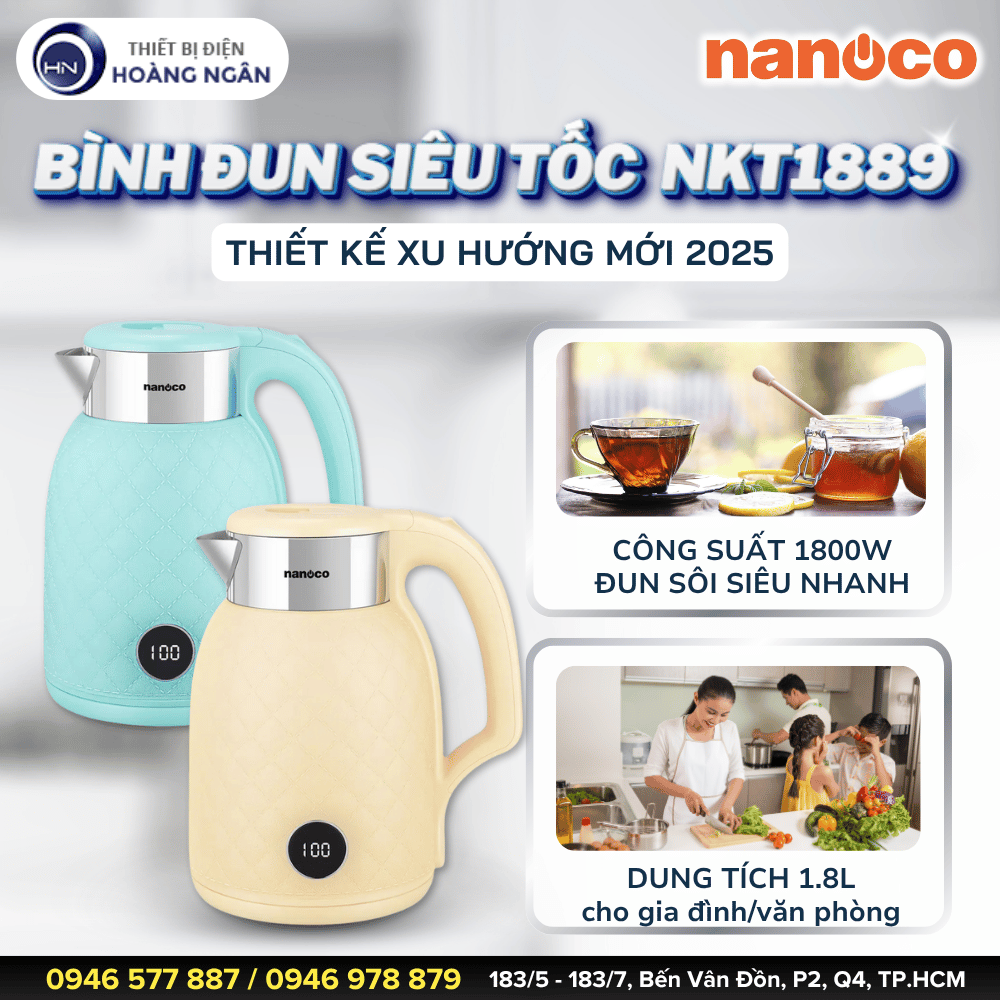 Bình Đun Siêu Tốc Nanoco NKT1889