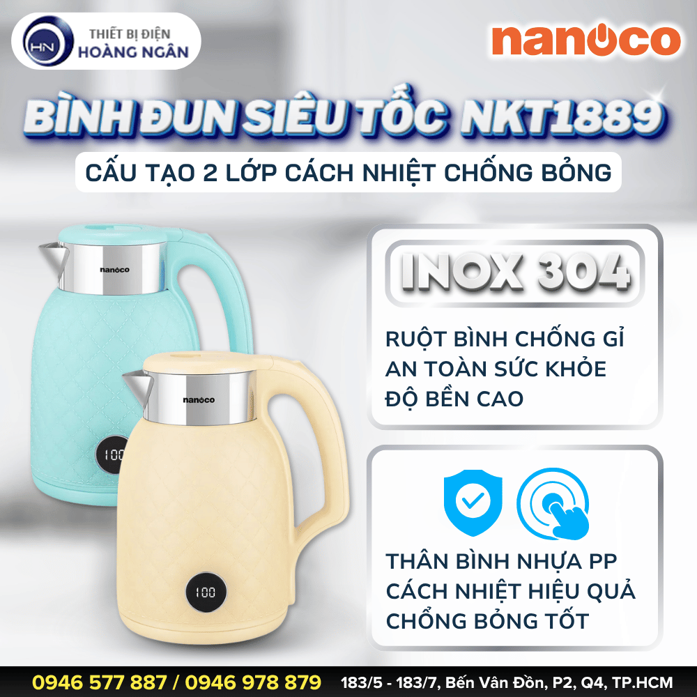 Bình Đun Siêu Tốc Nanoco NKT1889