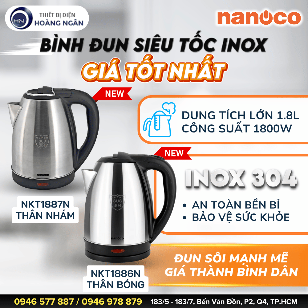 Bình Đun Siêu Tốc Nanoco NKT1886N