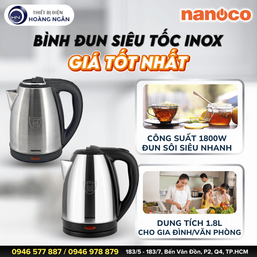 Bình Đun Siêu Tốc Nanoco NKT1886N