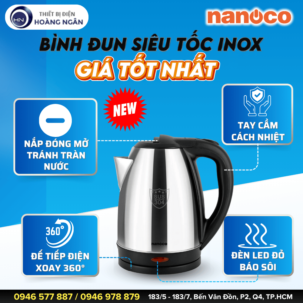 Bình Đun Siêu Tốc Nanoco NKT1886N
