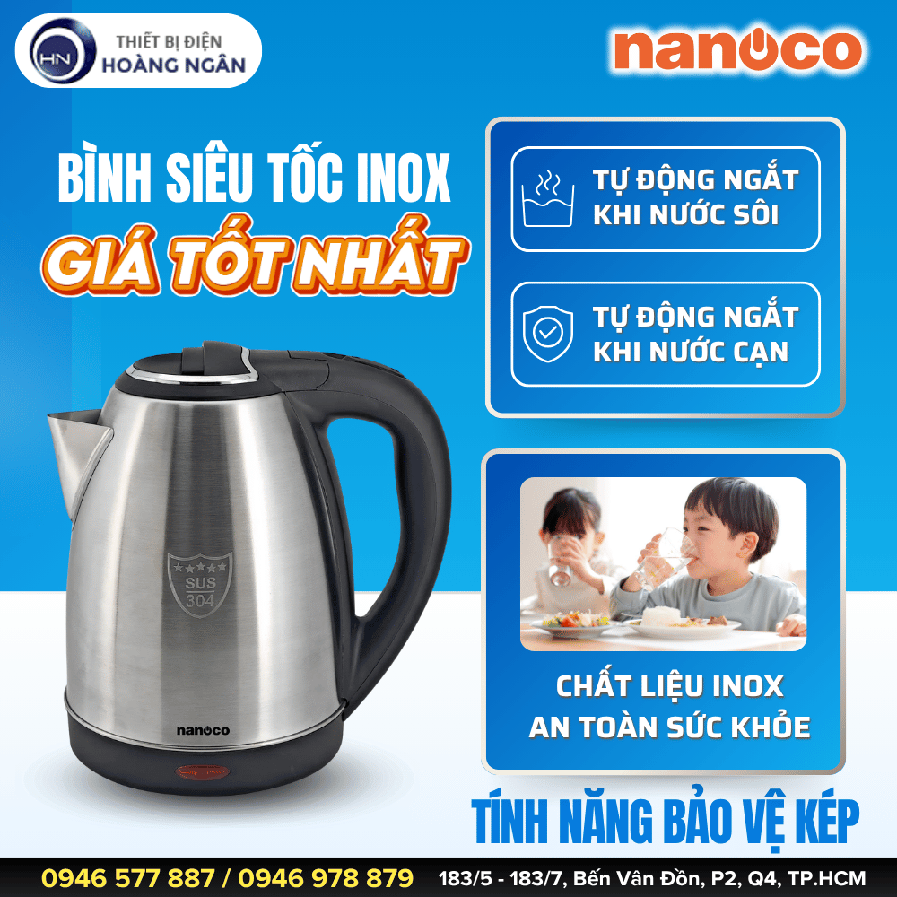 Bình Đun Siêu Tốc Nanoco NKT1887N