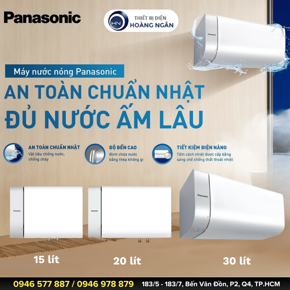 Bình Nước Nóng Gián Tiếp Panasonic DH-15HBMVW, DH-20HBMVW, DH-30HBMVW
