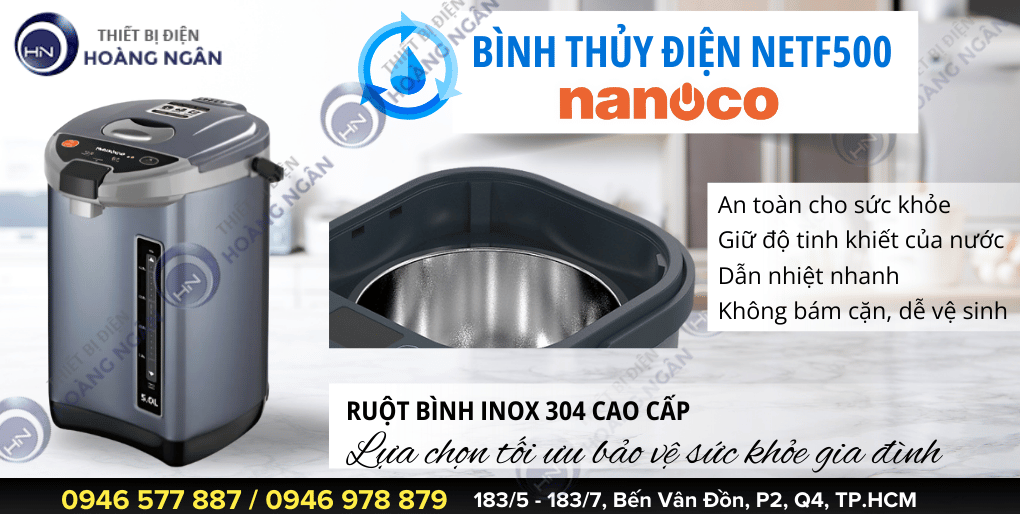 Bình thủy điện 5 lít Nanoco NETF500