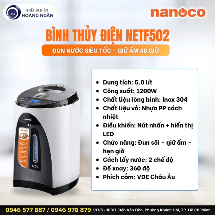 Bình Thủy Điện Nanoco NETF502