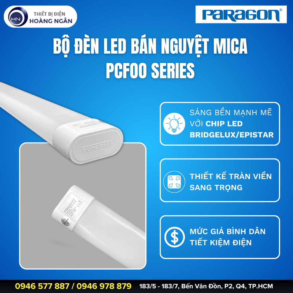 Bộ Đèn LED Bán Nguyệt Mica Paragon PCFOO Series