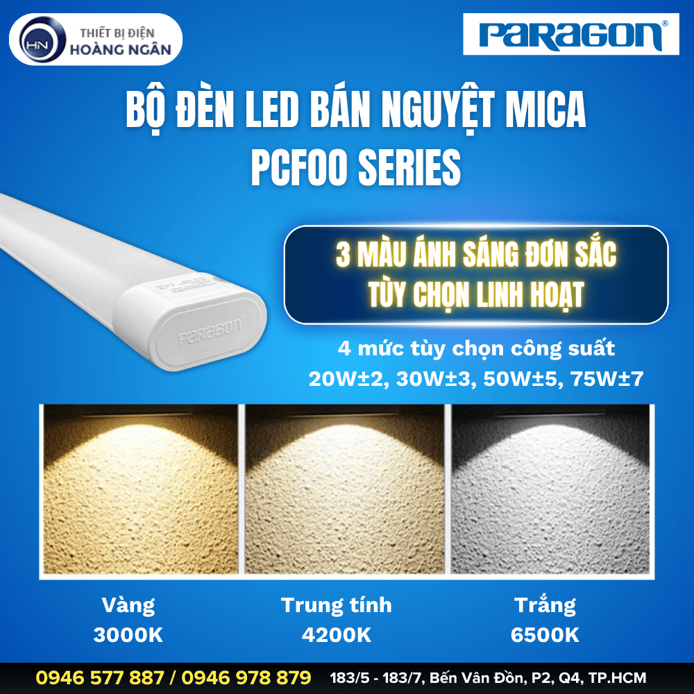 Bộ Đèn LED Bán Nguyệt Mica Paragon PCFOO Series