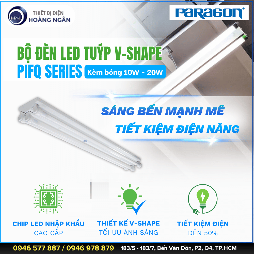 Bộ Đèn LED Tuýp V-shape Paragon PIFQ Series