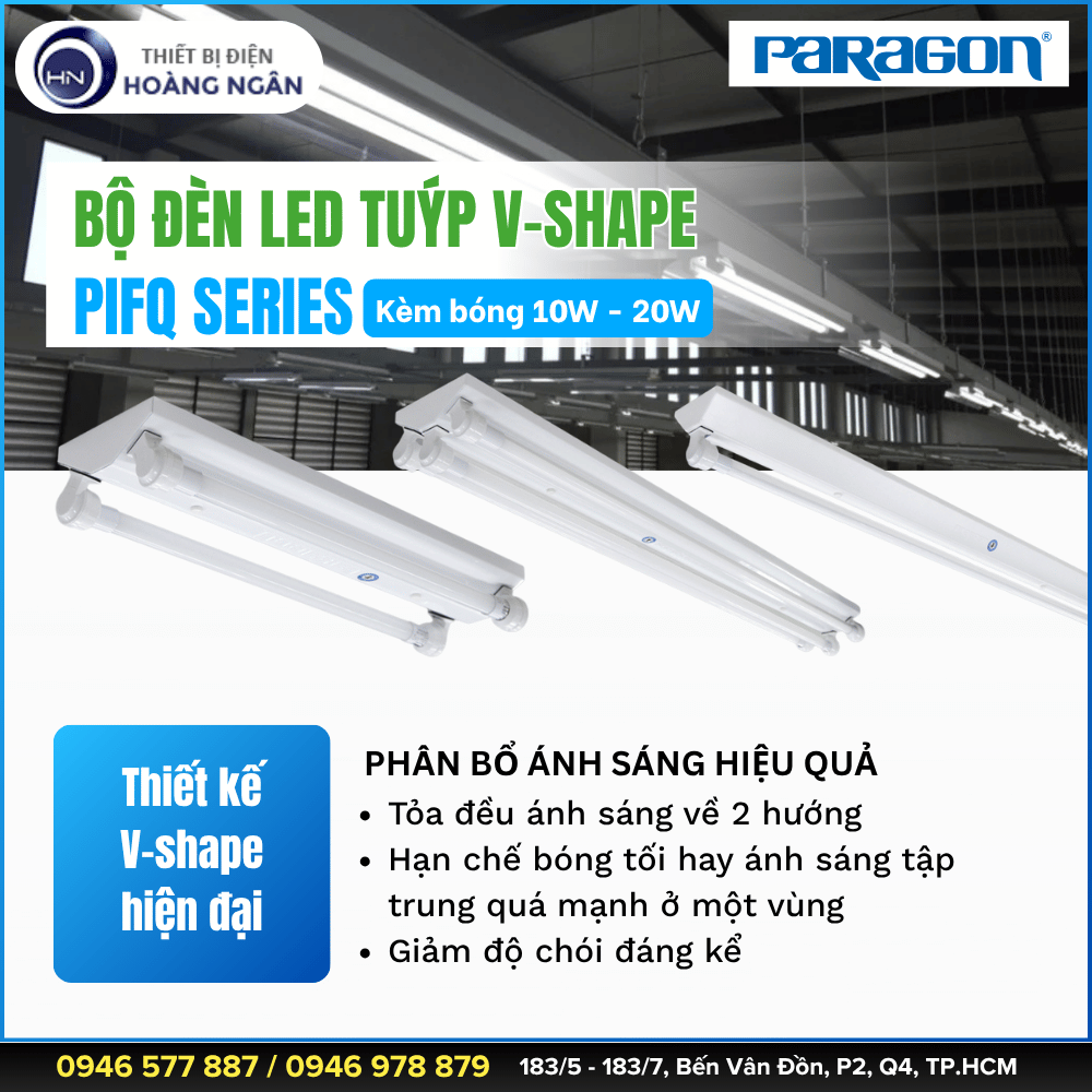 Bộ Đèn LED Tuýp V-shape Paragon PIFQ Series
