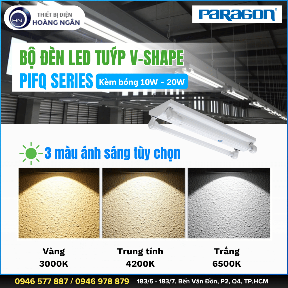 Bộ Đèn LED Tuýp V-shape Paragon PIFQ Series