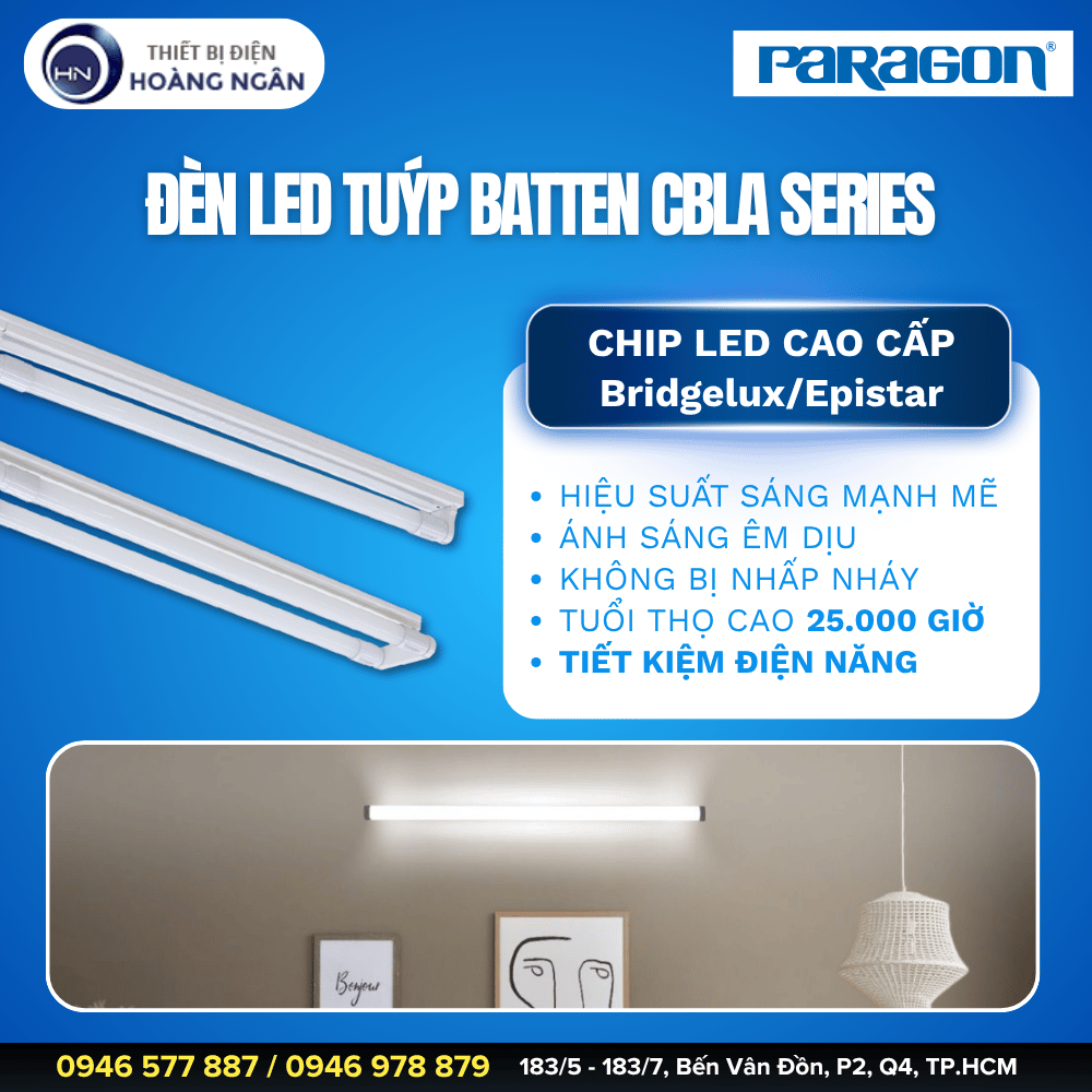 Bộ Đèn Tuýp LED Đôi Paragon CBLA Series