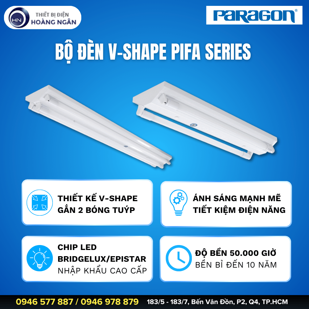 Bộ Đèn Tuýp LED V-Shape Paragon PIFA Series