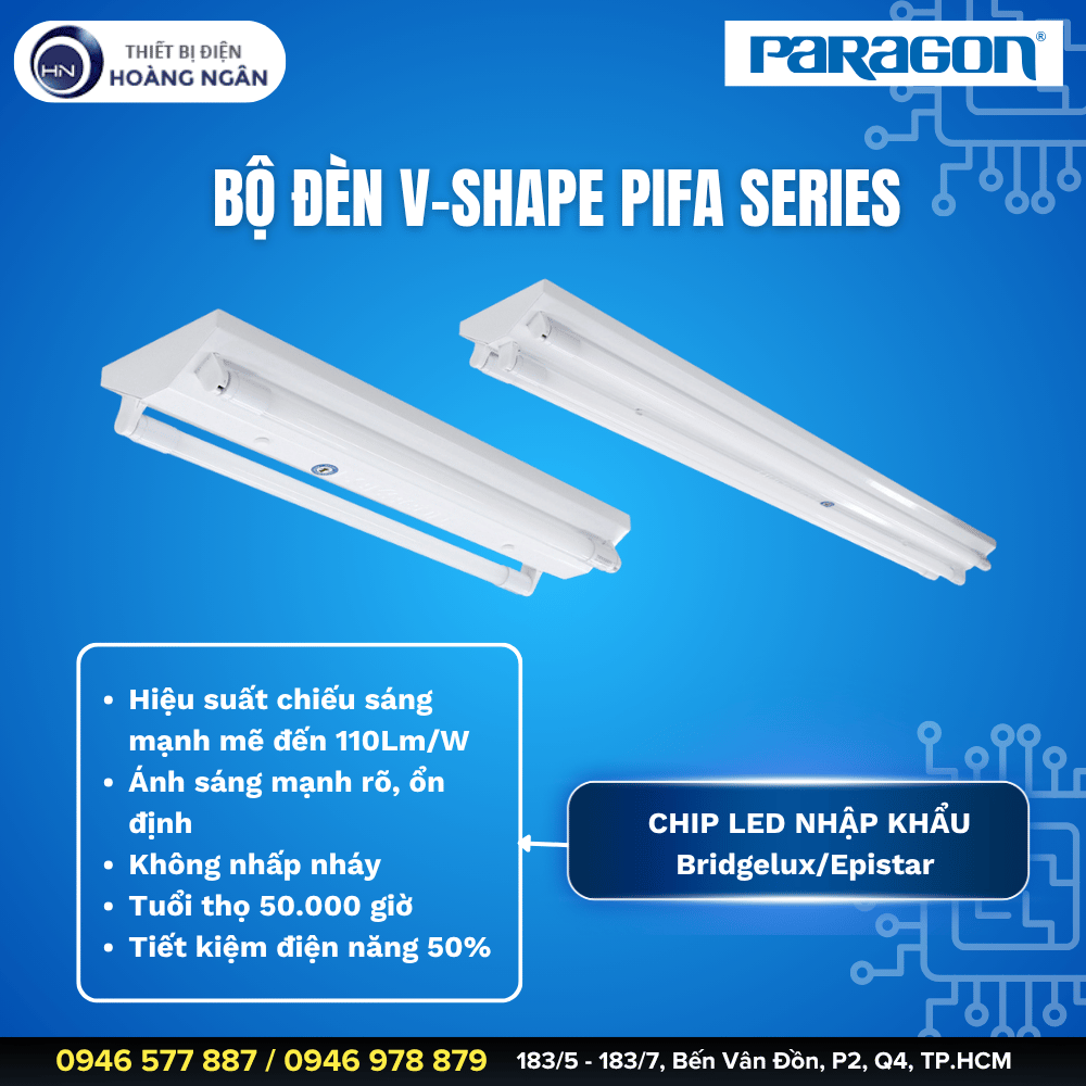 Bộ Đèn Tuýp LED V-Shape Paragon PIFA Series