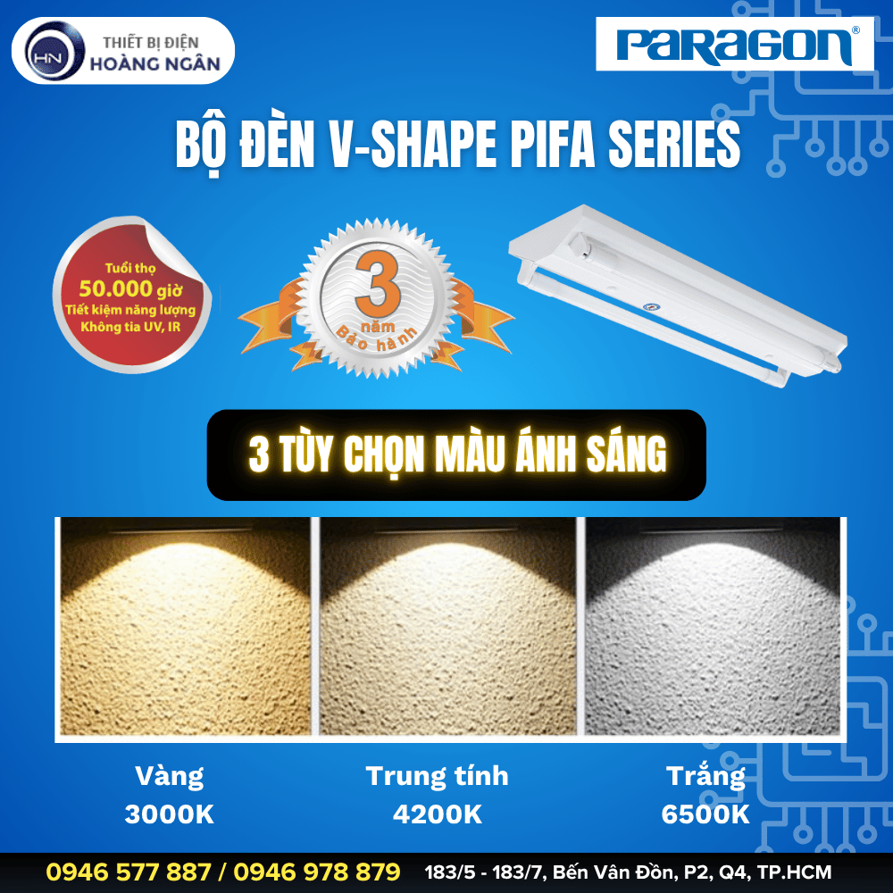 Bộ Đèn Tuýp LED V-Shape Paragon PIFA Series