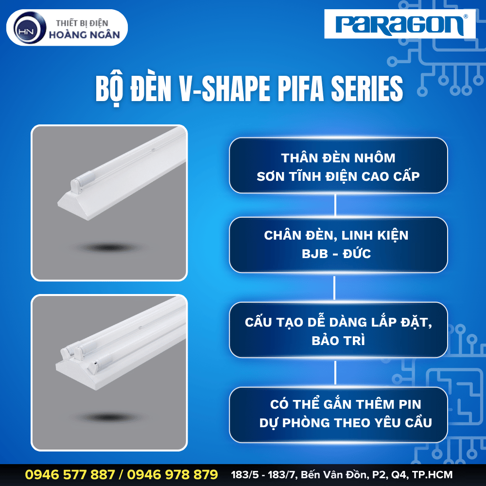 Bộ Đèn Tuýp LED V-Shape Paragon PIFA Series