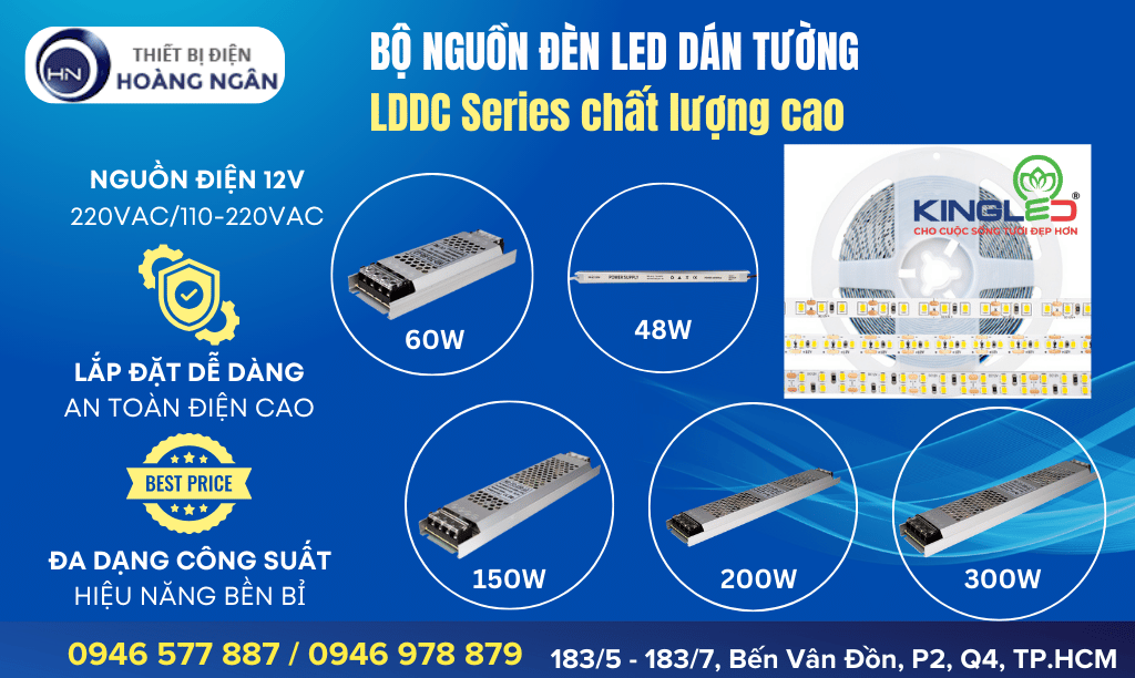 Bộ Nguồn Cho Đèn LED Dán Tường KingLed LDDC Series