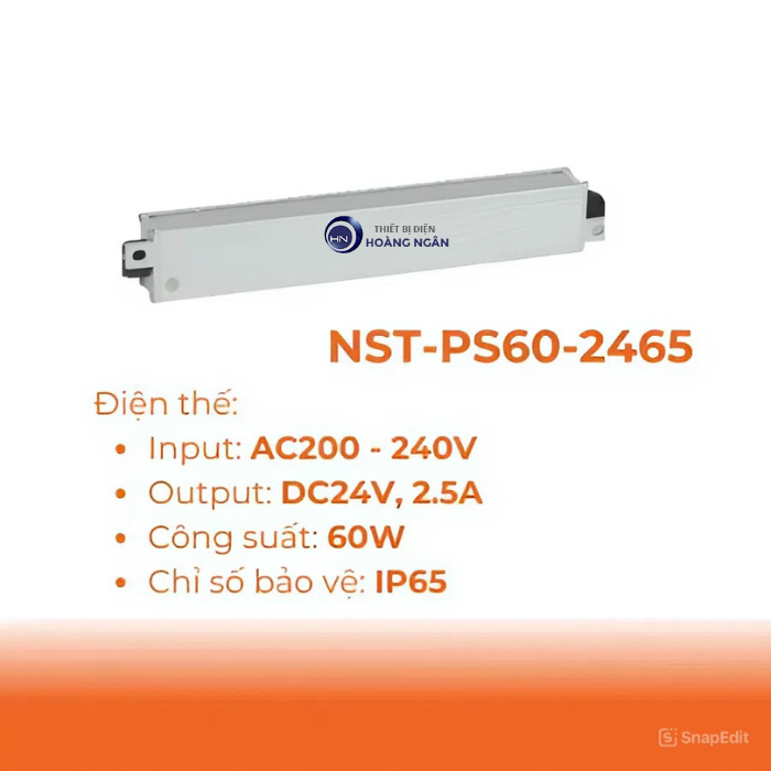 Bộ nguồn LED dây DC24V Nanoco NST-PS60-2465