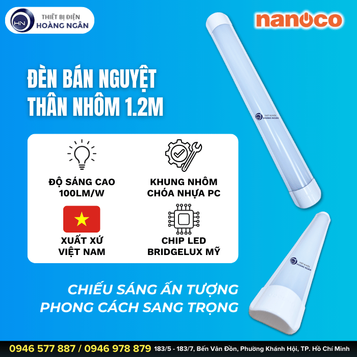 Bóng Đèn LED 1.2m Bán Nguyệt Nanoco