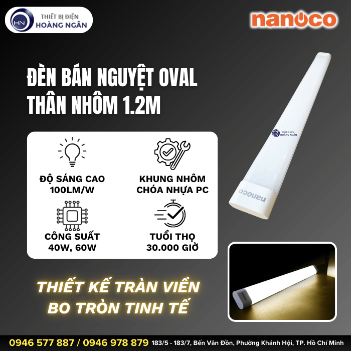 Bóng Đèn LED 1.2m Bán Nguyệt Nanoco
