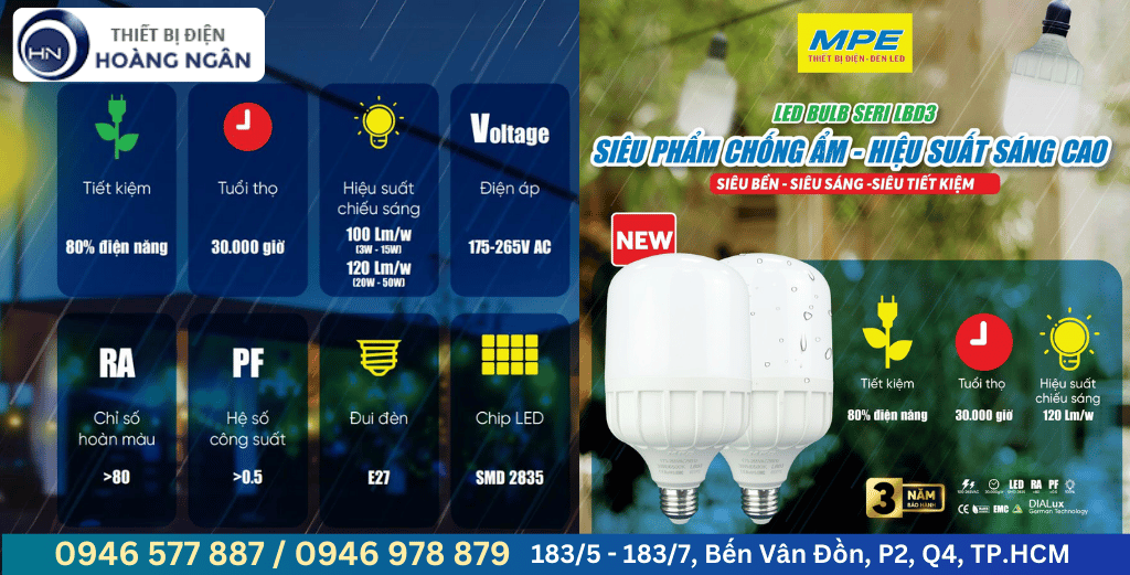 Bóng Đèn LED Bulb MPE - Seri LBD3