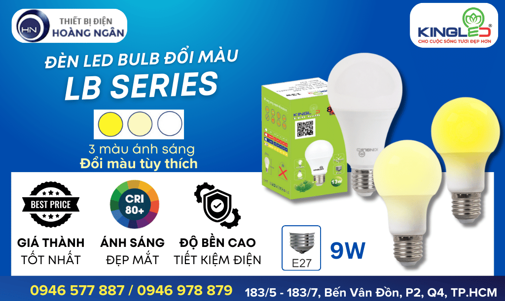 Bóng Đèn LED Tròn Đổi Màu KingLed LB Series 