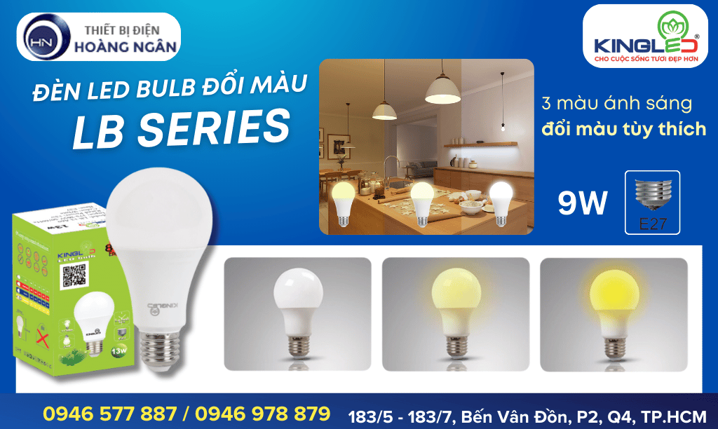 Bóng Đèn LED Tròn Đổi Màu KingLed LB Series 