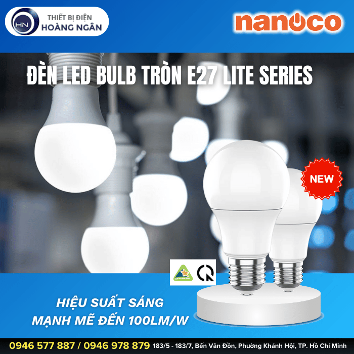Bóng Đèn LED Tròn E27 Lite Series Nanoco