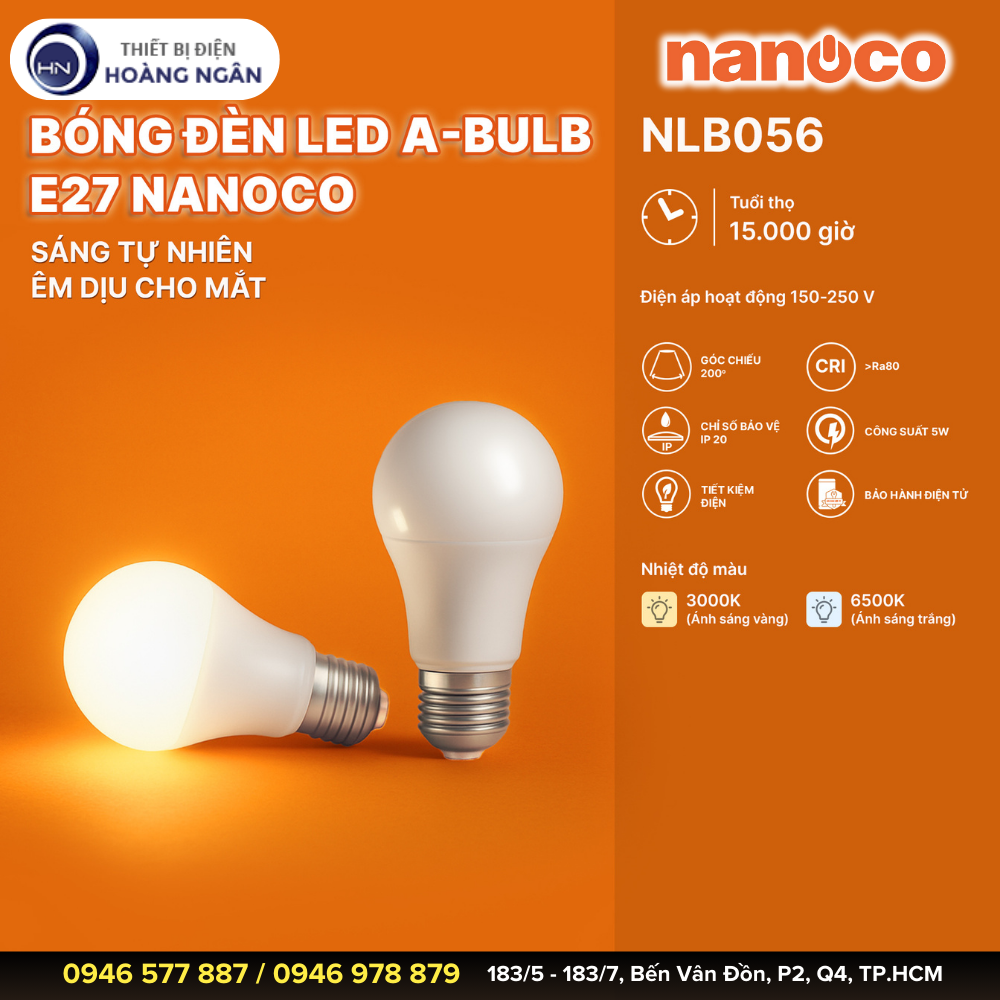 Bóng Đèn Tròn E27 Nanoco