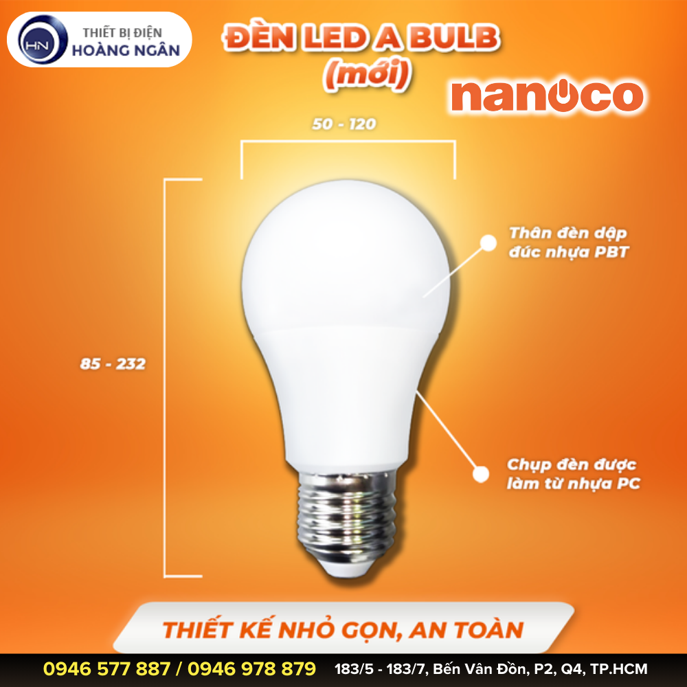Bóng Đèn Tròn E27 Nanoco