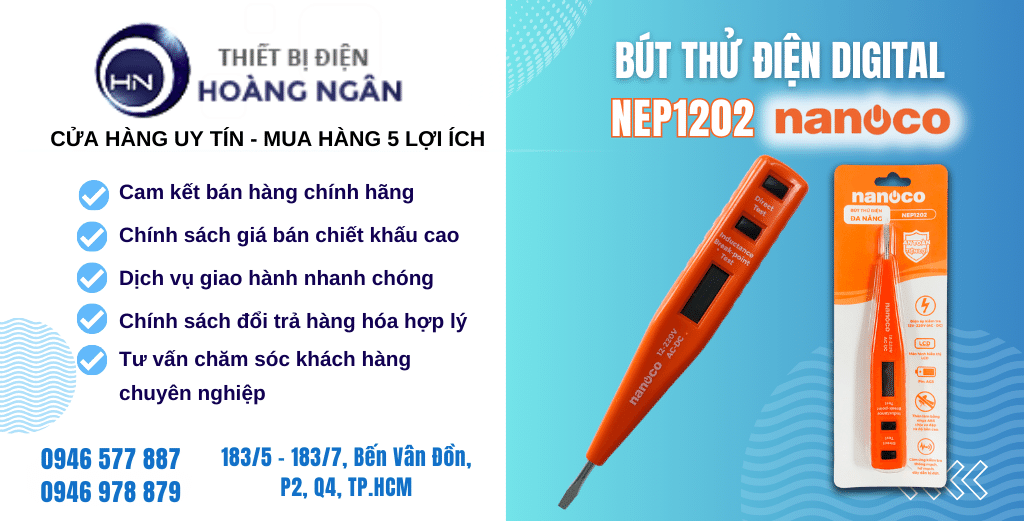 Bút thử điện đa năng NEP1202 Nanoco tích hợp màn hình LCD